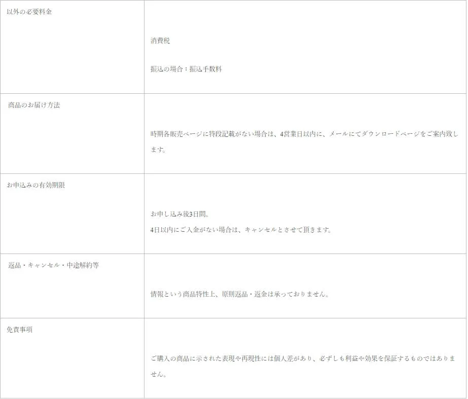 2つめの特定商取引法に基づく表記画像""