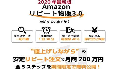 三山純|『2020年最新版 Amazonリピート物販3.0』は詐欺で稼げないの?口コミや評判を徹底調査!のイメージ画像